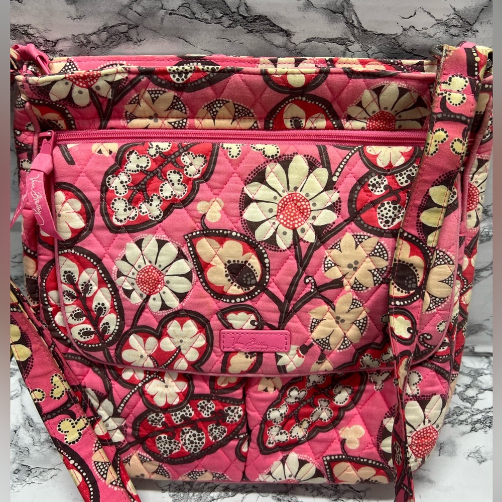 Vera Bradley Pink Floral Large Crossbody Bag